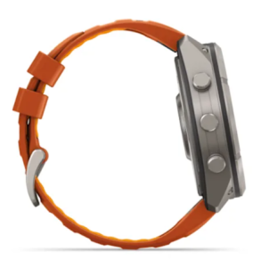 Мультиспортивные часы Garmin Fenix 9 Pro (47mm), титановый корпус, оранжевый силиконовый ремешок (Autumn Orange/Spark Orange)