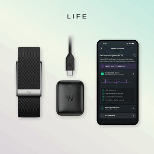 Трекер Whoop Life MG (годовая подписка), ремешок Obsidian with Titanium Superknit Luxe