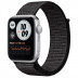 Apple Watch SE // 44мм GPS // Корпус из алюминия серебристого цвета, спортивный браслет Nike чёрного цвета (2020)