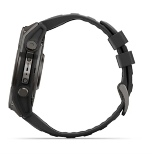 Мультиспортивные часы Garmin Fenix 9 (47mm), титановый корпус Carbon Gray DLC, черный силиконовый ремешок 