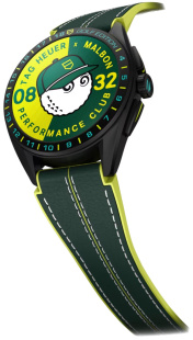 Умные часы TAG Heuer Connected Calibre E4 Malbon Golf Edition, титановый корпус 45 мм, зеленый ремешок из кожи и каучука