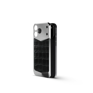 Магнитная накладка Golden Concept Magnetic Shield для iPhone 18 Pro Max, Alligator Edition (Black)