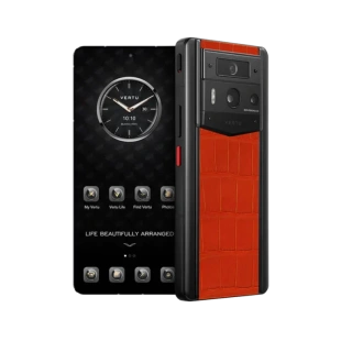 Телефон Vertu METAVERTU 2 Customized Edition, Black Ceramic, Crocodile Leather (Phoenix orange/Оранжевый феникс)