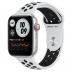 Apple Watch SE // 40мм GPS + Cellular // Корпус из алюминия серебристого цвета, спортивный ремешок Nike цвета «Чистая платина/чёрный» (2020)
