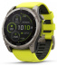 Мультиспортивные часы Garmin Fenix 8 (51mm) Solar, Sapphire, титановый серый корпус, желтый  силиконовый ремешок