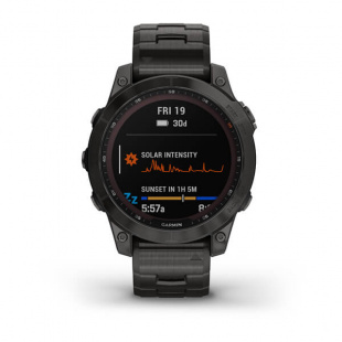 Мультиспортивные часы Garmin Fenix 7 (47mm) Sapphire Solar, титановый угольно-серый DLC корпус, титановый угольно-серый DLC браслет