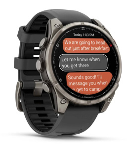 Мультиспортивные часы Garmin Fenix 8 Pro, AMOLED (47 mm), титановый корпус, силиконовый ремешок черно-графитового цвета