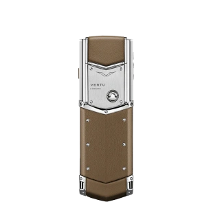Телефон Vertu Signature V, Stainless steel, Calf Leather (Caramel Brown/Карамельно-коричневый)