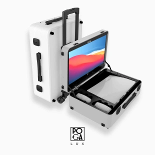Портативный игровой кейс с монитором POGA Lux для Playstation 5 (только кейс, без консоли) (White)