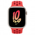 Apple Watch Series 8 // 45мм GPS + Cellular // Корпус из алюминия цвета "сияющая звезда", спортивный ремешок Nike цвета "ярко-малиновый/спортивный красный"