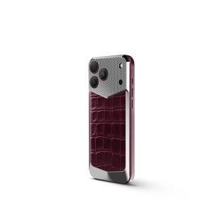 Магнитная накладка Golden Concept Magnetic Shield для iPhone 18 Pro Max, Alligator Edition (Burgundy)