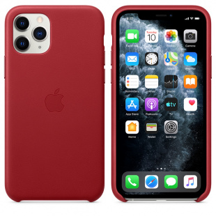 Кожаный чехол для iPhone 11 Pro Max, красный цвет (PRODUCT)RED, оригинальный Apple