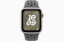 Apple Watch SE // 44мм GPS+Cellular // Корпус из алюминия цвета «сияющая звезда», спортивный ремешок Nike цвета «Карго хаки» (2024)