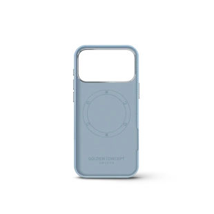 Чехол Golden Concept для iPhone 18 Pro, Vegan Leather (Light Blue)