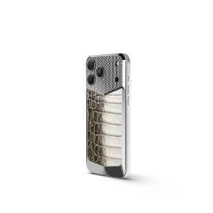 Магнитная накладка Golden Concept Magnetic Shield для iPhone 18 Pro, Himalaya Crocodile Edition