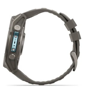 Мультиспортивные часы Garmin Fenix 9 (43mm), титановый корпус, серый силиконовый ремешок  (Pebble Gray)