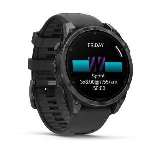 Мультиспортивные часы Garmin Fenix 8 (47mm), серый корпус, черный силиконовый ремешок