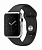 Купить Apple Watch 42 мм, нержавеющая сталь, черный спортивный ремешок