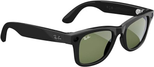 Умные очки Ray-Ban Stories Skyler (Черная глянцевая оправа, зеленые линзы)