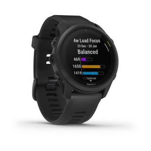 Беговые умные часы Garmin Forerunner 745 (44mm), черный корпус, черный силиконовый ремешок