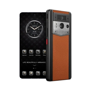 Телефон Vertu METAVERTU 2 Standart Edition, Black Ceramic Silver, Calf Leather (Dawn Orange/Оранжевый рассвет)