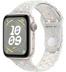 Apple Watch SE // 44мм GPS // Корпус из алюминия цвета «сияющая звезда», спортивный ремешок Nike цвета «Чистая платина» (2024)