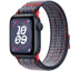 Apple Watch SE // 40мм GPS // Корпус из алюминия цвета «тёмная ночь», спортивный браслет Nike цвета «Синий/красный» (2024)