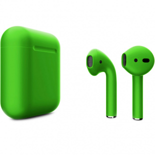 AirPods - беспроводные наушники с Qi - зарядным кейсом Apple (Зеленый, матовый)