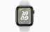 Apple Watch SE // 44мм GPS // Корпус из алюминия цвета «тёмная ночь», спортивный ремешок Nike цвета «Чистая платина» (2024)