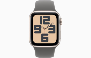 Apple Watch SE // 40мм GPS (Custom) // Корпус из алюминия цвета «сияющая звезда», спортивный ремешок цвета «каменный серый» (2024)
