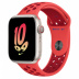 Apple Watch Series 8 // 45мм GPS + Cellular // Корпус из алюминия цвета "сияющая звезда", спортивный ремешок Nike цвета "ярко-малиновый/спортивный красный"
