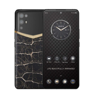 Телефон VERTU iVertu 5G, Alligator Skin, YG&Diamonds (Lava Black Crack/Черный)