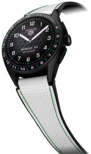 Умные часы TAG Heuer Connected Calibre E4 Golf Edition, титановый корпус 45 мм, белый каучуковый ремешок с узором в стиле «гольф»