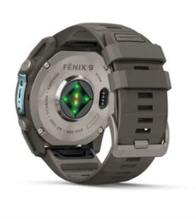 Мультиспортивные часы Garmin Fenix 9 (43mm), титановый корпус, серый силиконовый ремешок  (Pebble Gray)