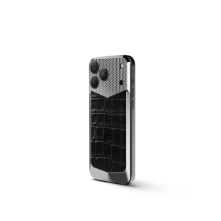 Магнитная накладка Golden Concept Magnetic Shield для iPhone 18 Pro Max, Alligator Edition (Black)