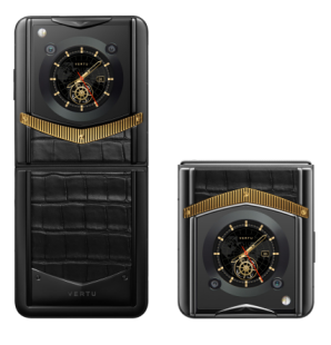 Телефон Vertu IRONFLIP Alligator Leather Golden V (Black/Черный)