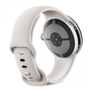 Google Pixel Watch 4 Wi-Fi+Cellular, серебристый корпус 41 mm, спортивный ремешок лилового цвета (Iris)