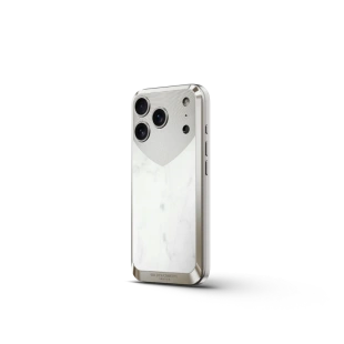 Чехол Golden Concept для iPhone 17 Pro Max, Magnetic Shield, Marble Edition - Bianca Carrara 