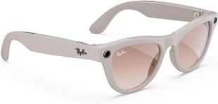 Умные очки Ray-Ban Stories Skyler (глянцевая оправа цвета "серый мел", линзы цвета "розовая корица")