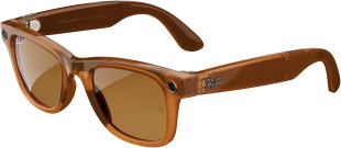 Умные очки Ray-Ban Stories Skyler (прозрачная карамельная глянцевая оправа, коричневые линзы)