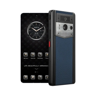 Телефон Vertu METAVERTU 2 Standart Edition, Black Ceramic Silver, Calf Leather (Gentleman Blue/Синий)