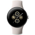 Google Pixel Watch 2, Wi-Fi, серебристый корпус, спортивный ремешок бежевого цвета (Porcelain)
