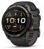 Мультиспортивные часы Garmin Fenix 9 Pro (51mm), титановый корпус Carbon Gray DLC, черный силиконовый ремешок (Black/Pebble Gray)