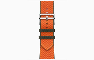 Apple Watch Series 9 Hermès // 45мм GPS+Cellular // Корпус из нержавеющей стали серебристого цвета, ремешок Twill Jump Single Tour цвета Orange/Kaki