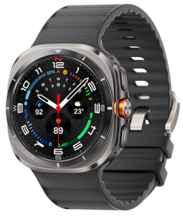 Samsung Galaxy Watch Ultra (47 мм) Wifi+LTE, корпус серебристый титан, ремешок Peakform Band темно-серого цвета