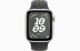 Apple Watch SE // 44мм GPS // Корпус из алюминия цвета «сияющая звезда», спортивный ремешок Nike цвета «Полуночное небо» (2024)
