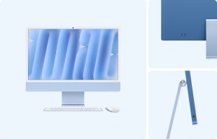 Apple iMac 24" Retina 4,5K // Чип Apple M6 12-Core CPU, 12-Core GPU // 16 ГБ, 256 ГБ // Standard glass // Синий цвет (2026)