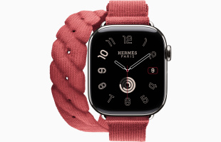 Apple Watch Series 10 Hermès // 42мм GPS+Cellular // Корпус из титана серебристого цвета, ремешок Torsade Double Tour цвета Rouge Grenat