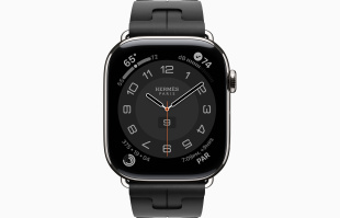 Apple Watch Series 10 Hermès // 46мм GPS+Cellular // Корпус из титана серебристого цвета, ремешок Kilim Single Tour цвета Noir