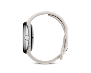 Google Pixel Watch 3, Wi-Fi+Cellular, серебристый корпус 41 мм, спортивный ремешок бежевого цвета (Porcelain)